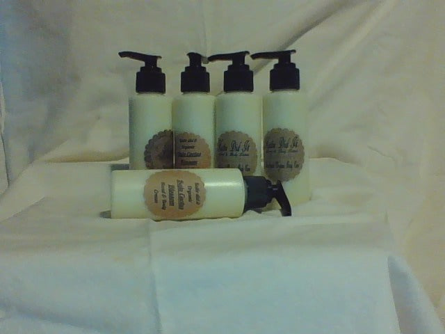 Lavender Organic hand and body cream 4oz. natural plastic bottle with pump