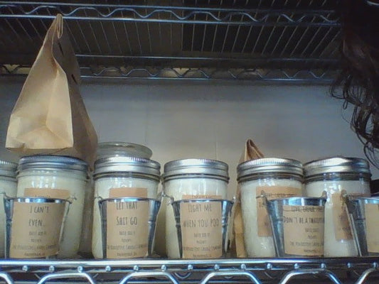 All natural soy wood wick candle 8oz. mason jar I Can't Even